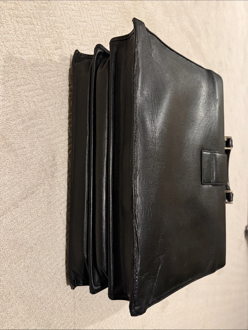 ZEGNA! Black Leather Men's Briefcase - Classic Business Bag